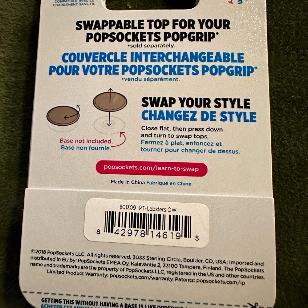 PopSocket Coral Lobster PopTop TOP ONLY Replacement - Picture 2 of 8